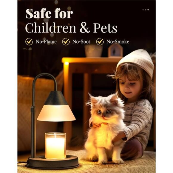 Dimmable Candle Warmer Lamp with Timer Adjustable Height, Valentines Day - Picture 2 of 7